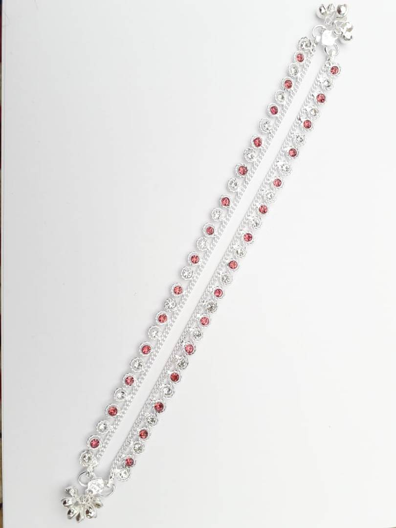 Multicoloured German Silver Anklet